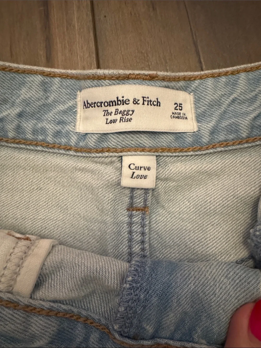 Abercrombie & Fitch Baggy Light Blue Distressed Denim Shorts